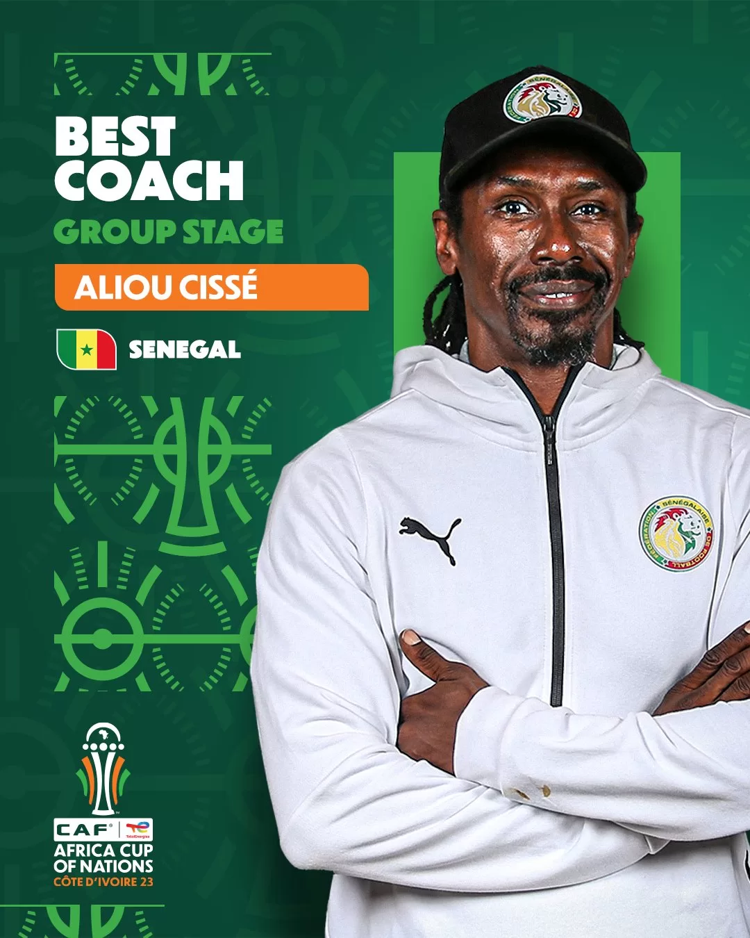 Kocha bora wa hatua ya makundi katika AFCON ALIOU CISSE 